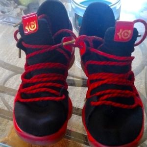 KD Nike Shoes 4Y Red and Black